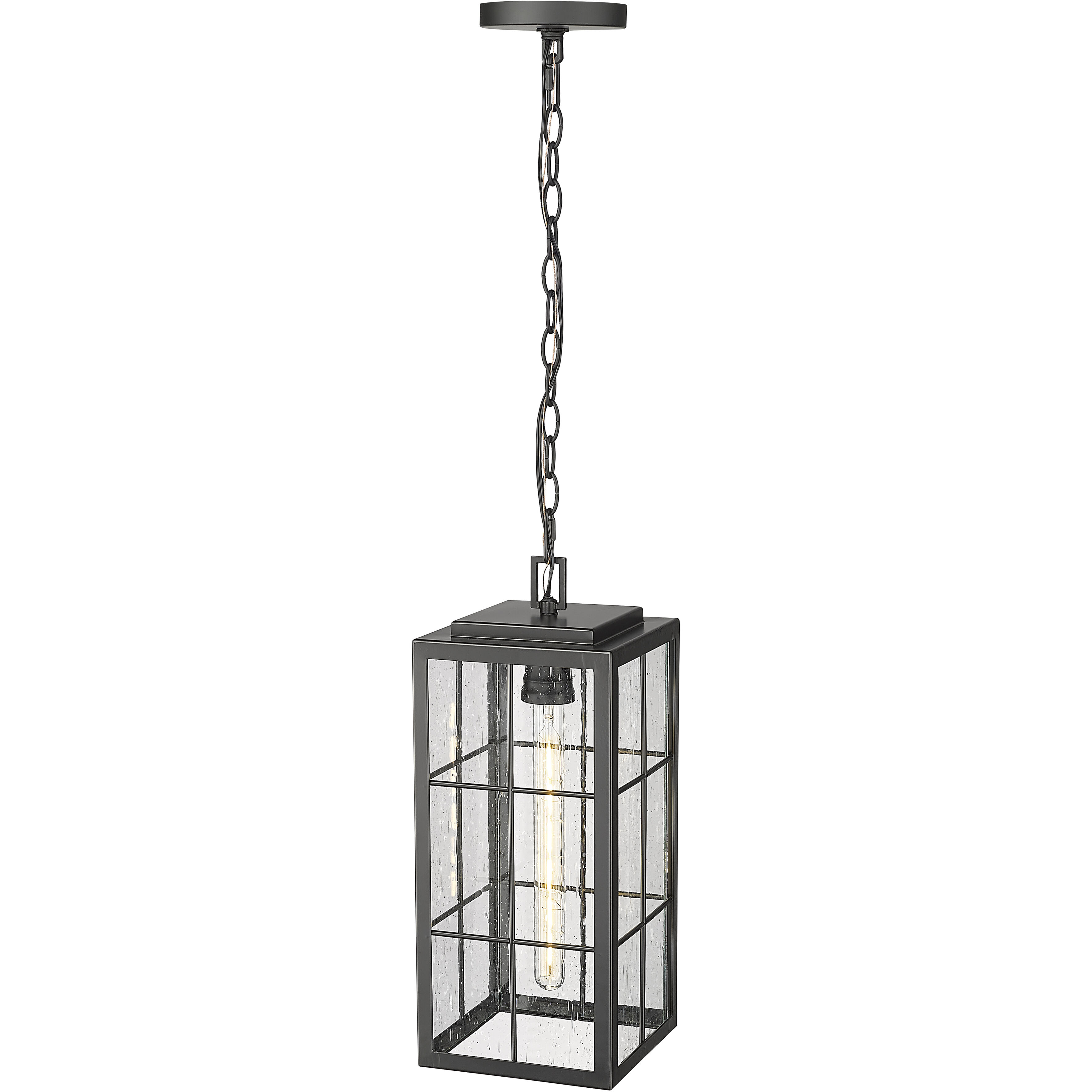 Jaxson 1 Light 7.5 inch Powder Coated Black Outdoor Hanging Lantern